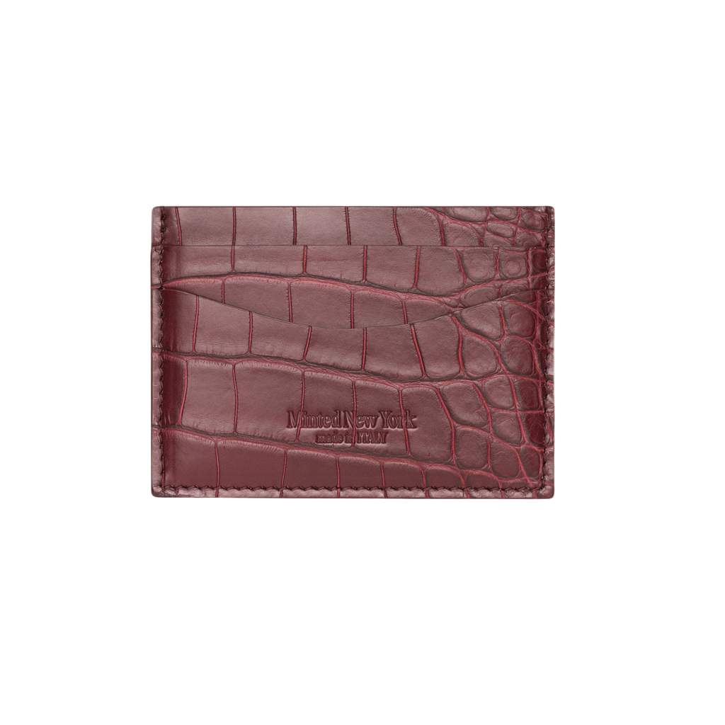 Minted New York Alligator Cardholder Maroon - Dompet Kartu Elegan